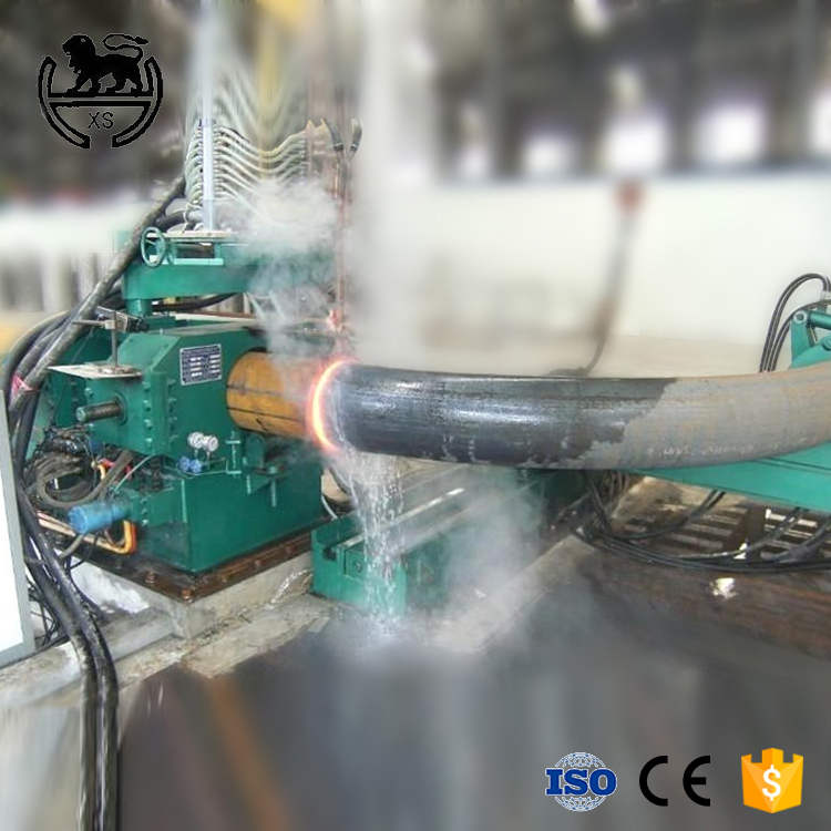 Medium frequency induction heating pipe bending machine
